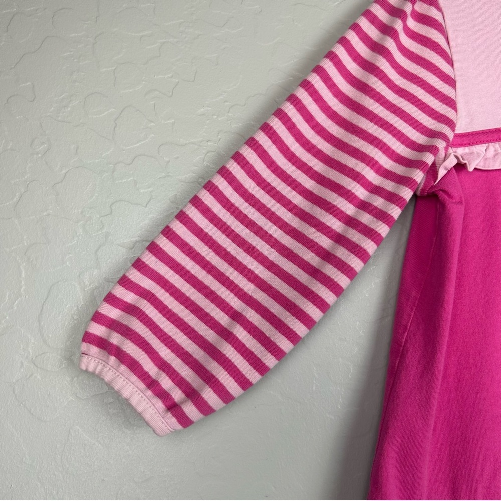 Hanna Andersson long sleeve pink dress with owl appliqué size 90 US 3 - Picture 7 of 16